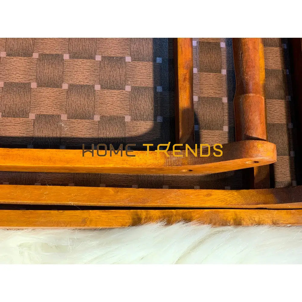 Walnut Dotted Design Tray Set Of 3 Serving Trays