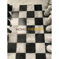 White And Black Onyx Large Chess Board Games