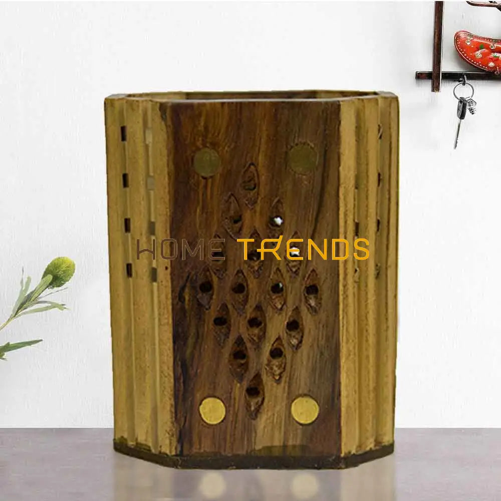 Wide Light And Dark Brown Traditional Vase Vases