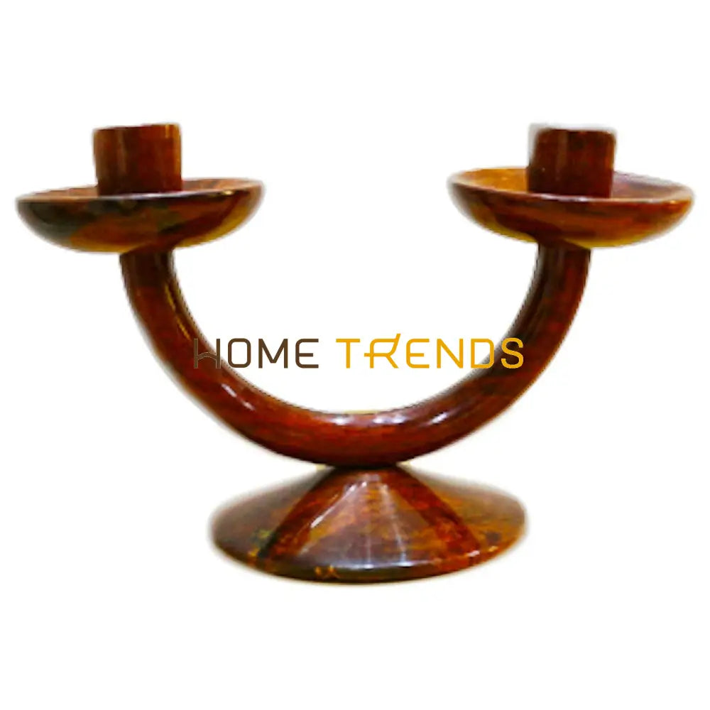 Wood 2 Tier Candle Stand Stands