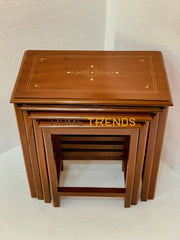 Wooden Brown 20 Nesting Tables Set Of 4