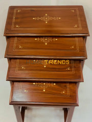 Wooden Brown 20 Nesting Tables Set Of 4
