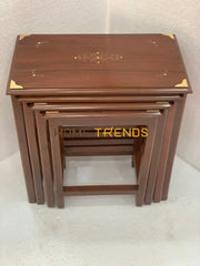 Wooden Brown Annd Gold 20 Nesting Tables Set Of 4