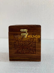 Wooden Brown Floral Square Tissue Box Boxes