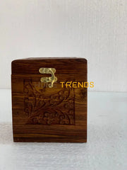 Wooden Brown Floral Square Tissue Box Boxes