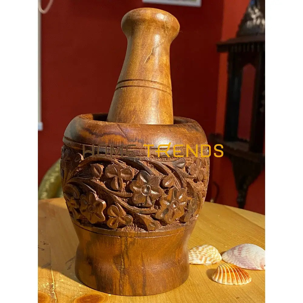 Wooden Floral Design Brown Langri Miscellaneous Decor