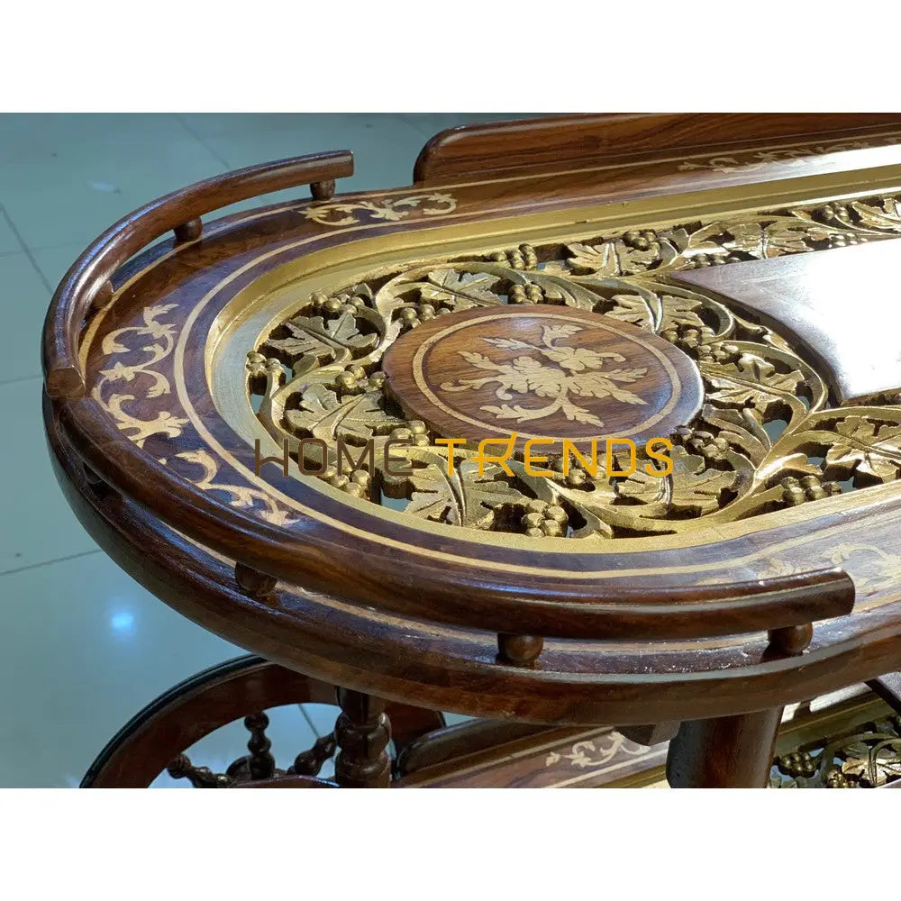 Xavier Hand Carved Tea Trolley