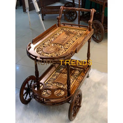 Xavier Hand Carved Tea Trolley