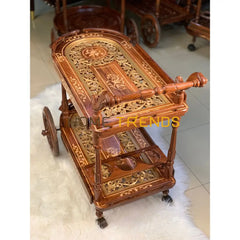 Xavier Hand Carved Tea Trolley