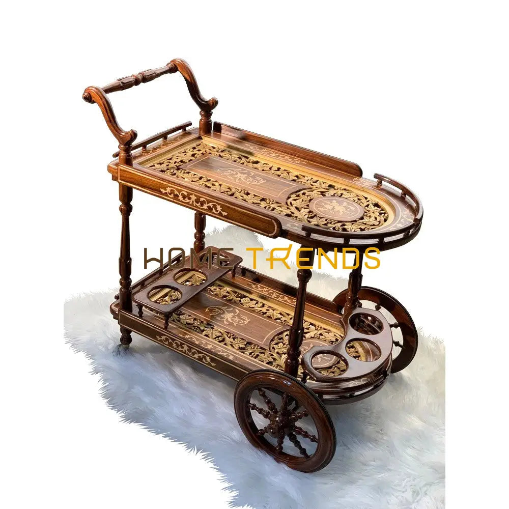 Xavier Hand Carved Tea Trolley