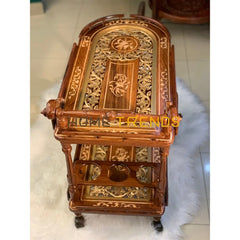 Xavier Hand Carved Tea Trolley