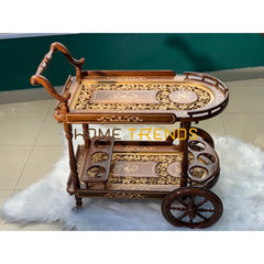 Xavier Hand Carved Tea Trolley