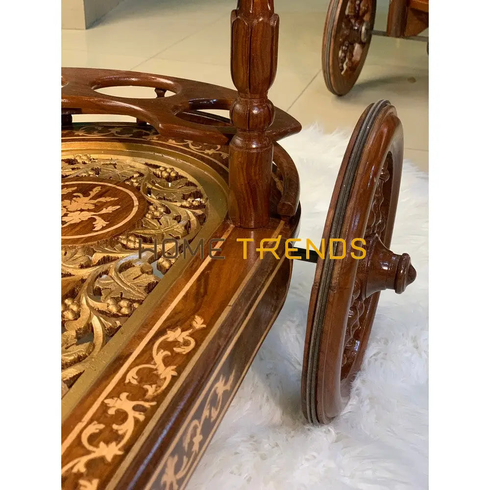 Xavier Hand Carved Tea Trolley