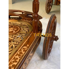 Xavier Hand Carved Tea Trolley