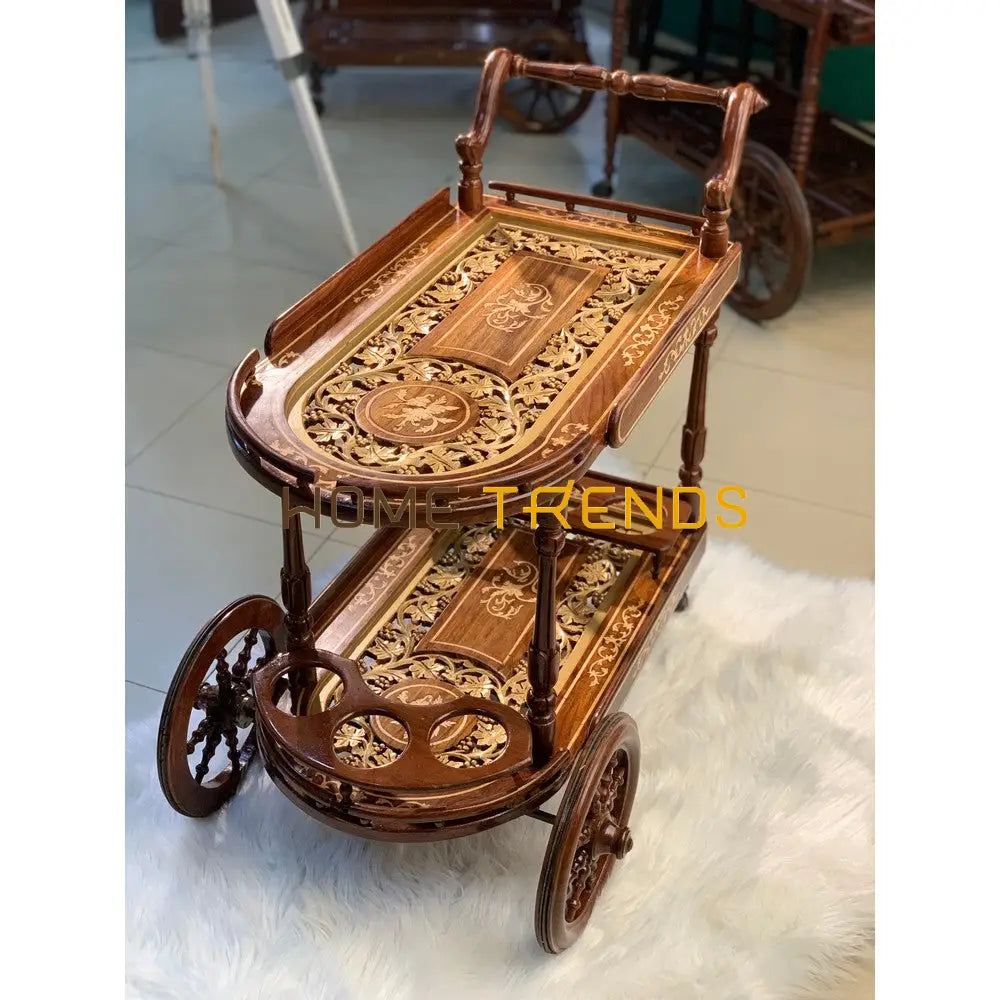 Xavier Hand Carved Tea Trolley