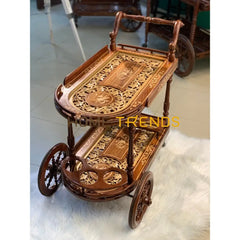 Xavier Hand Carved Tea Trolley