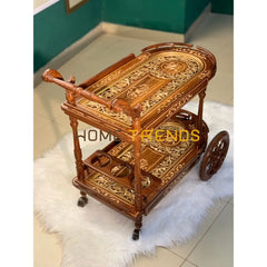 Xavier Hand Carved Tea Trolley